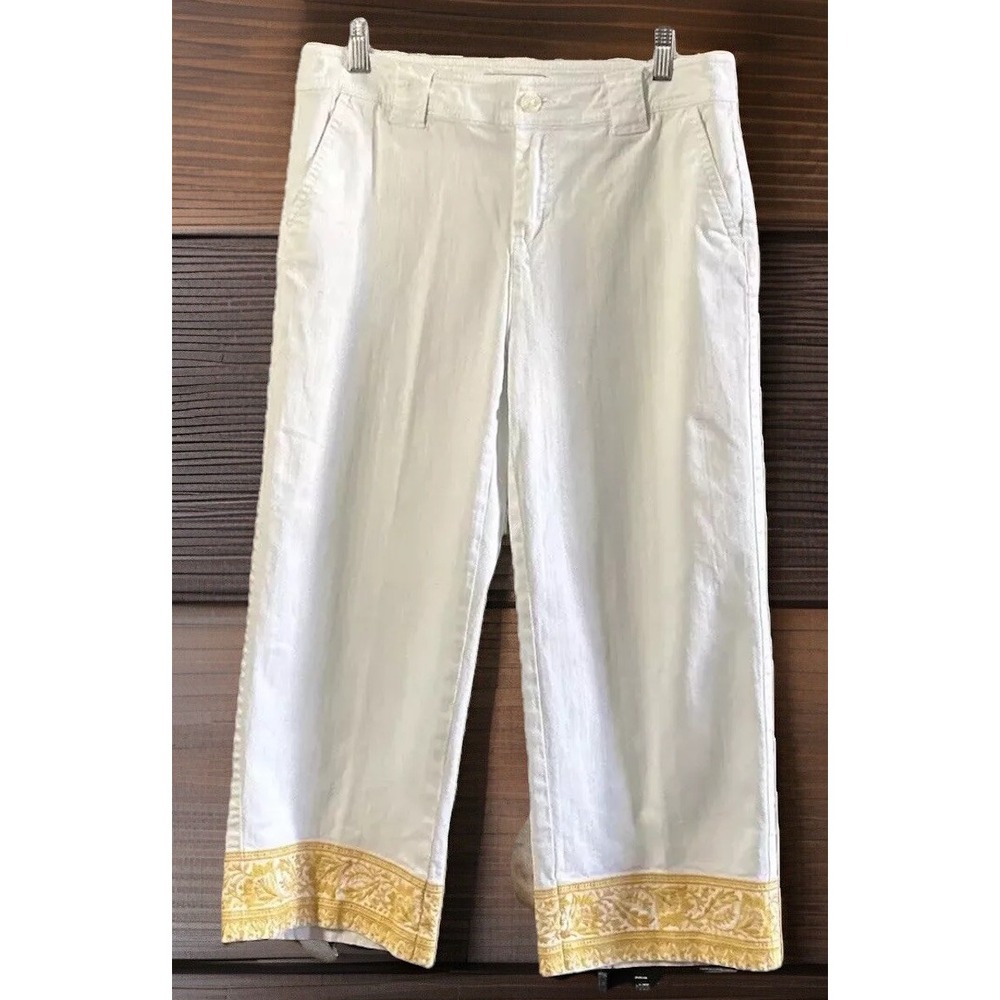 Coldwater Creek Ivy Fit Women's Stretch Crop Leg Jeans Embroidered Sz 6 EC